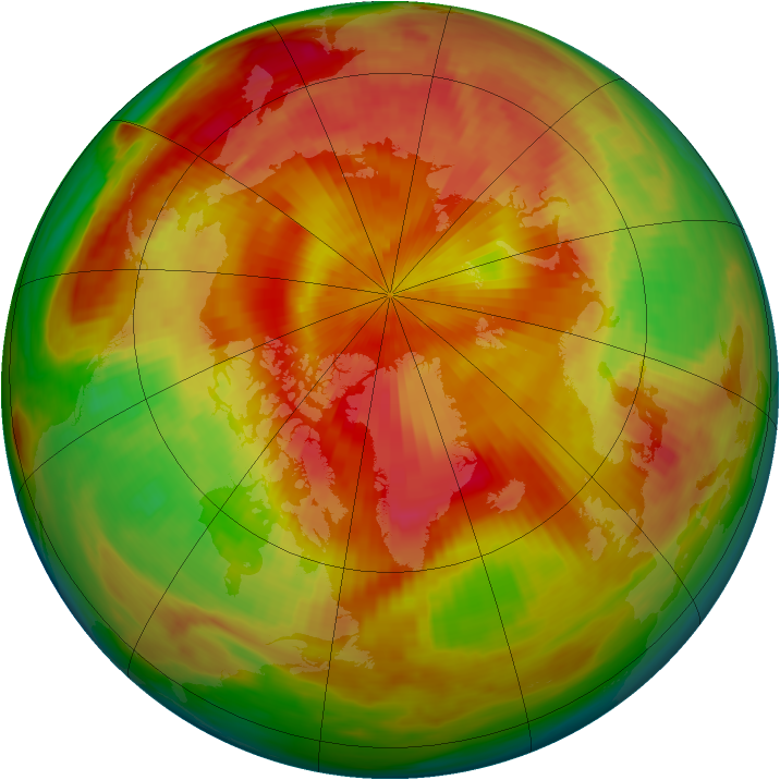 Arctic ozone map for 27 April 1980